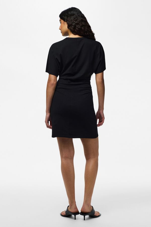 Pieces Short ruched dress black