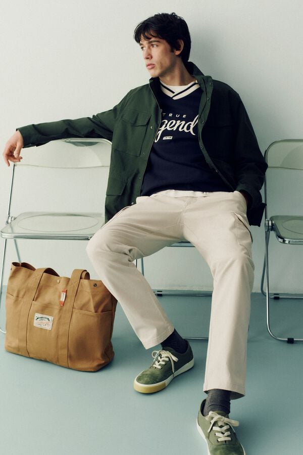 Springfield V-neck sweatshirt LEGEND blue