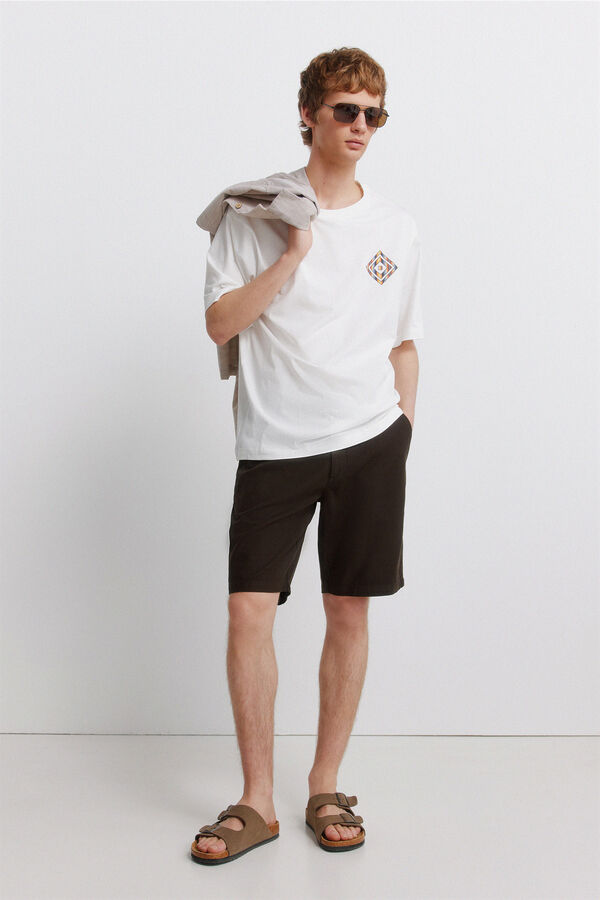 Springfield Striped diamond T-shirt beige