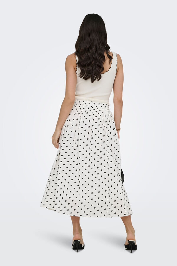 JDY Falda larga con vuelo blanco