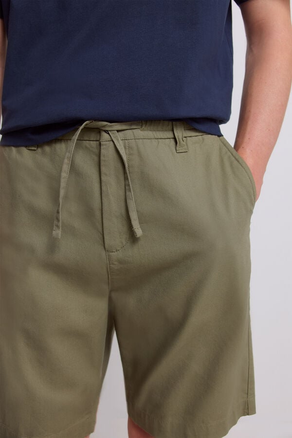 Springfield Lightweight relaxed fit Bermuda shorts beige