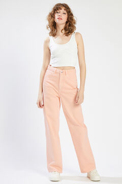 Springfield High-waisted straight leg coloured jeans red