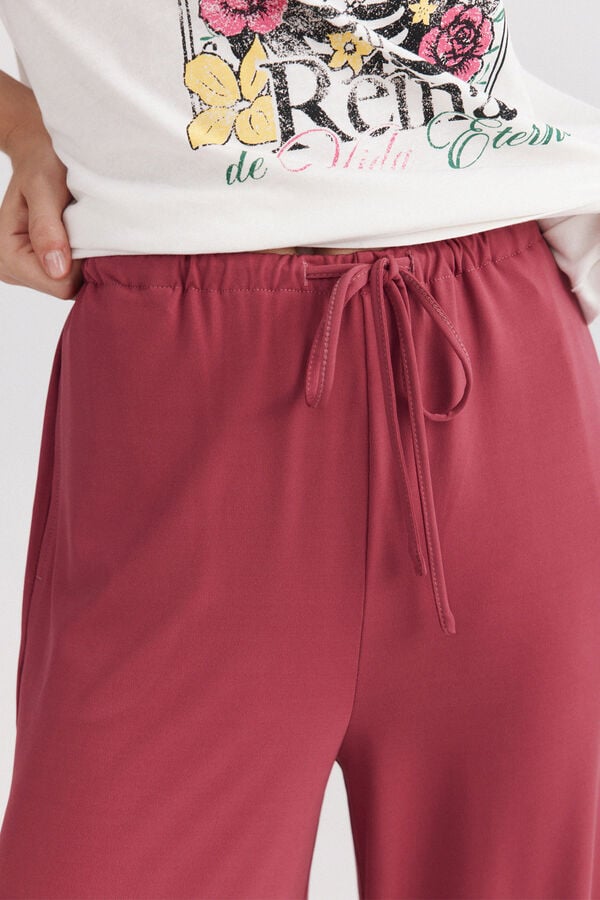 Springfield Fluid viscose trousers pink
