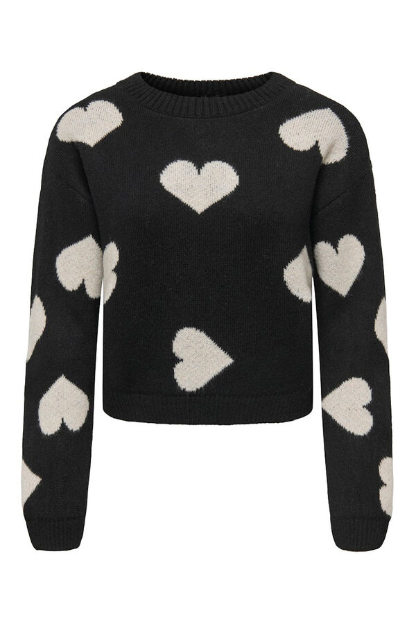 Only Jersey estampado corazones negro