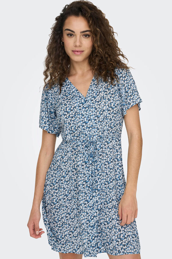 Only Kurzes Kurzarmkleid Blau