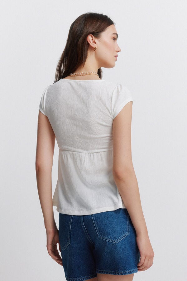 Springfield Short sleeve T-shirt with bow beige