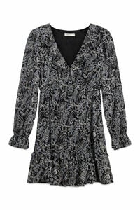 Springfield Print long sleeve short dress