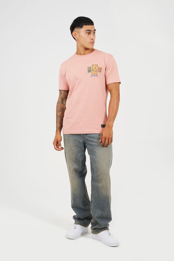 Brave Soul Printed short sleeve T-shirt pink
