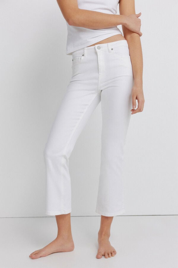 Springfield Kick flare jeans white
