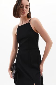 Oxxo Vestido maxi de cuello halter con abertura