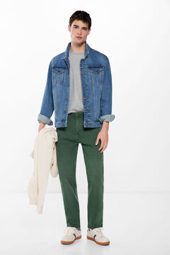Springfield Five-Pocket-Jeans, Slim Fit, Farbe verwaschen grün