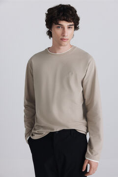 Springfield Melange double neck long sleeve T-shirt