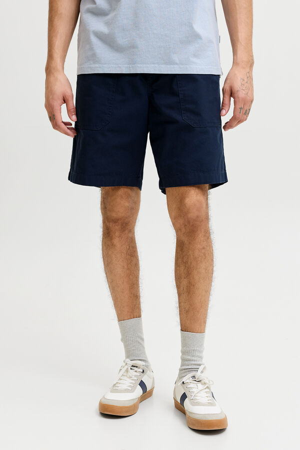 Jack & Jones Bermuda jogger de algod&oacute;n azul