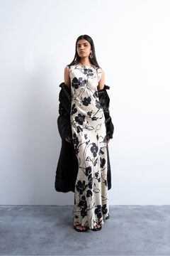 Topshop Vestido midi de cuello redondo y manga sisa