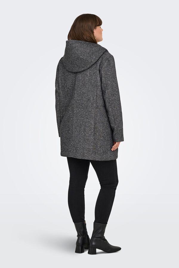 Only Carmakoma Midi cloth coat plus size grey