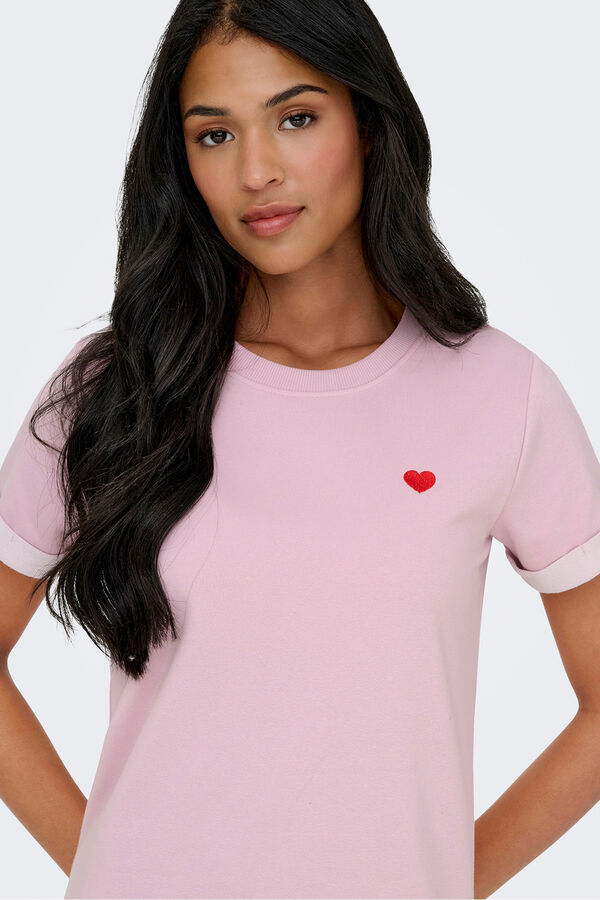 JDY Vestido corto detalle bordado morado/lila