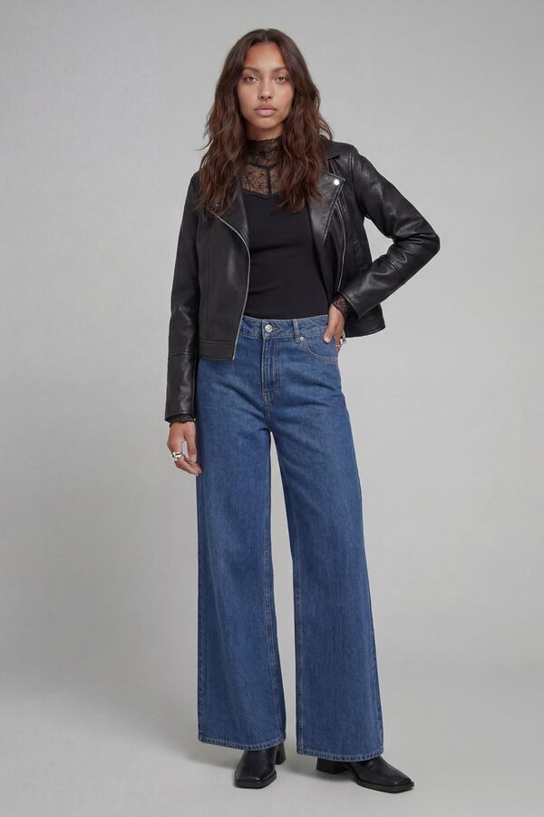 JJ REBEL Top slim em viscose preto