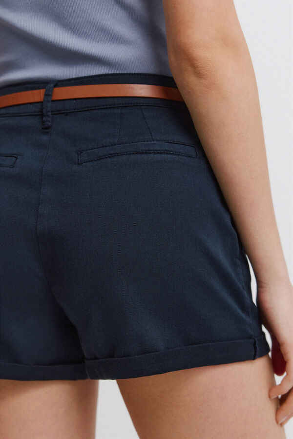 Springfield Kratke chino hlače od pamuka Plava