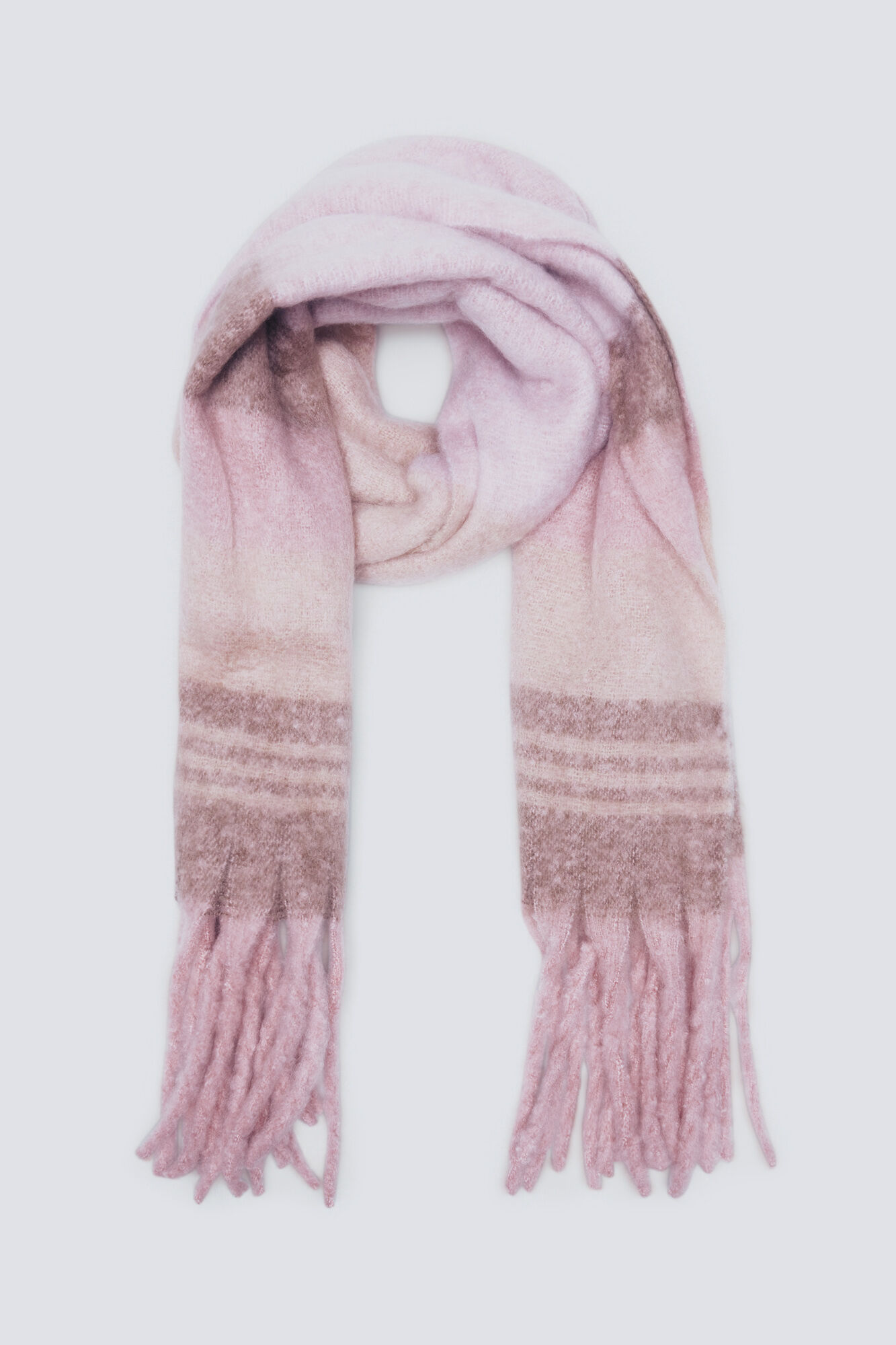 Springfield Bufanda cuadros rosas y crudos