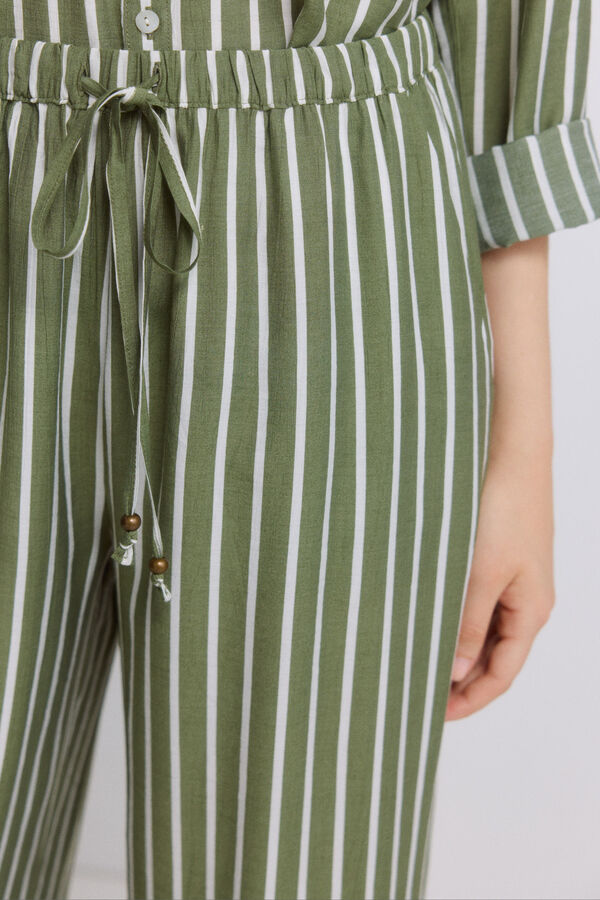 Springfield Wide fluid long trousers printed
