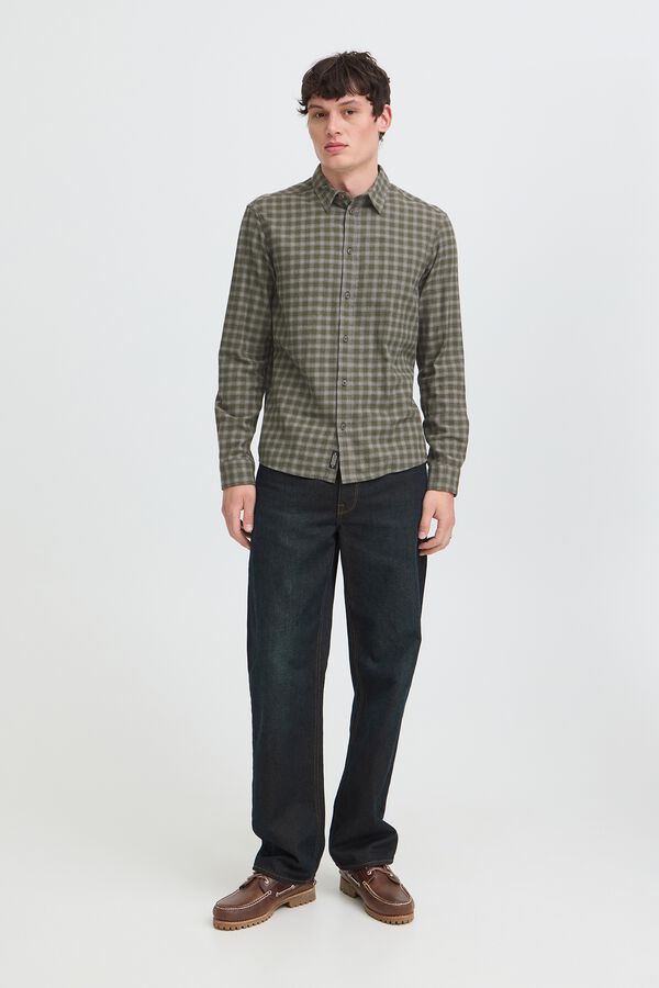 Blend Cotton long sleeve shirt grey