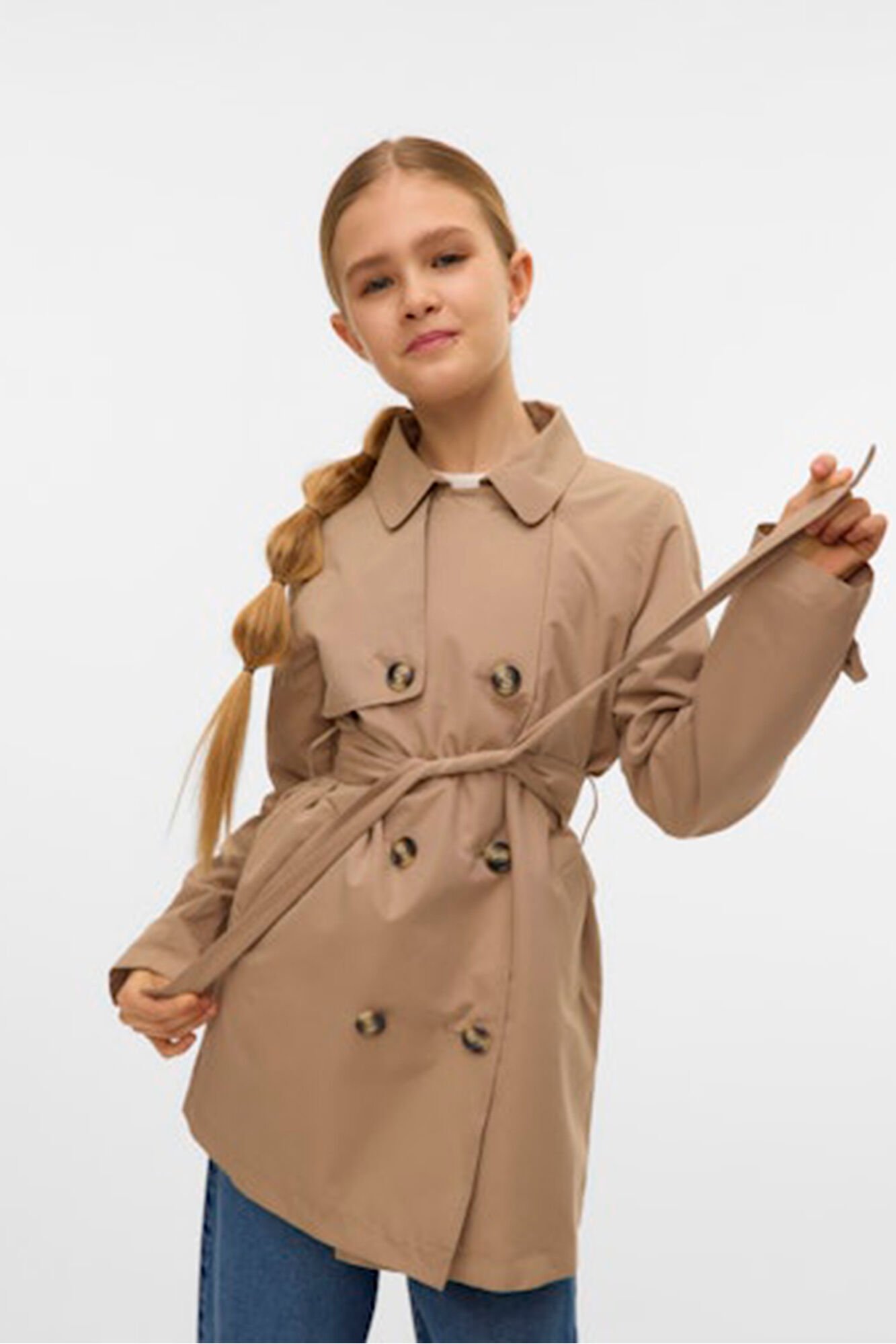 Vero Moda Girl Gabardina con cintur&oacute;n