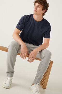 Springfield T-shirt microriscas bordada azulado