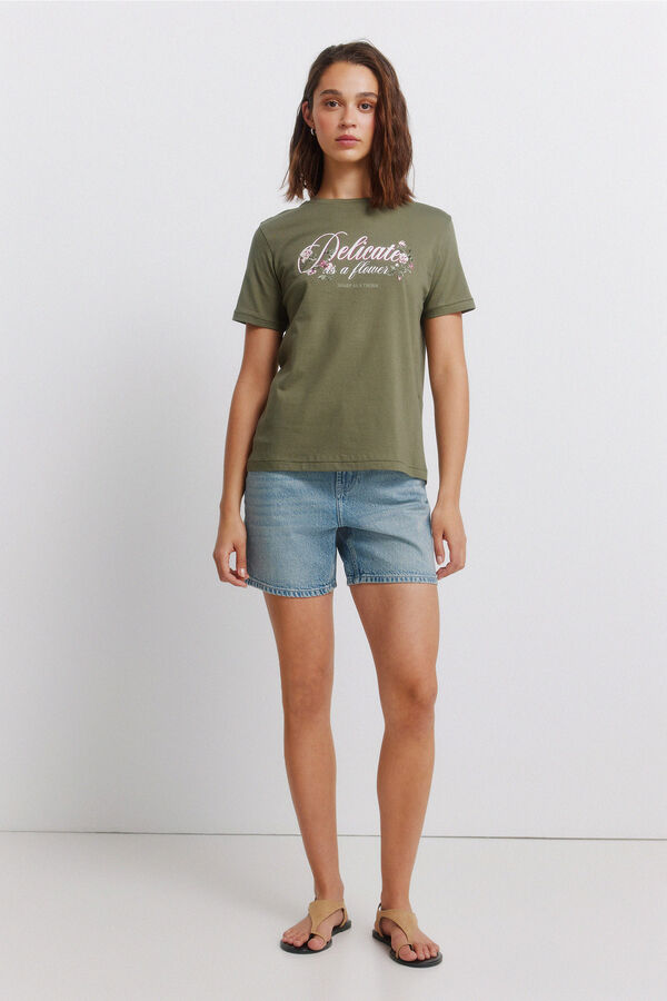 Springfield T-shirt &agrave; manches courtes &agrave; fleurs beige