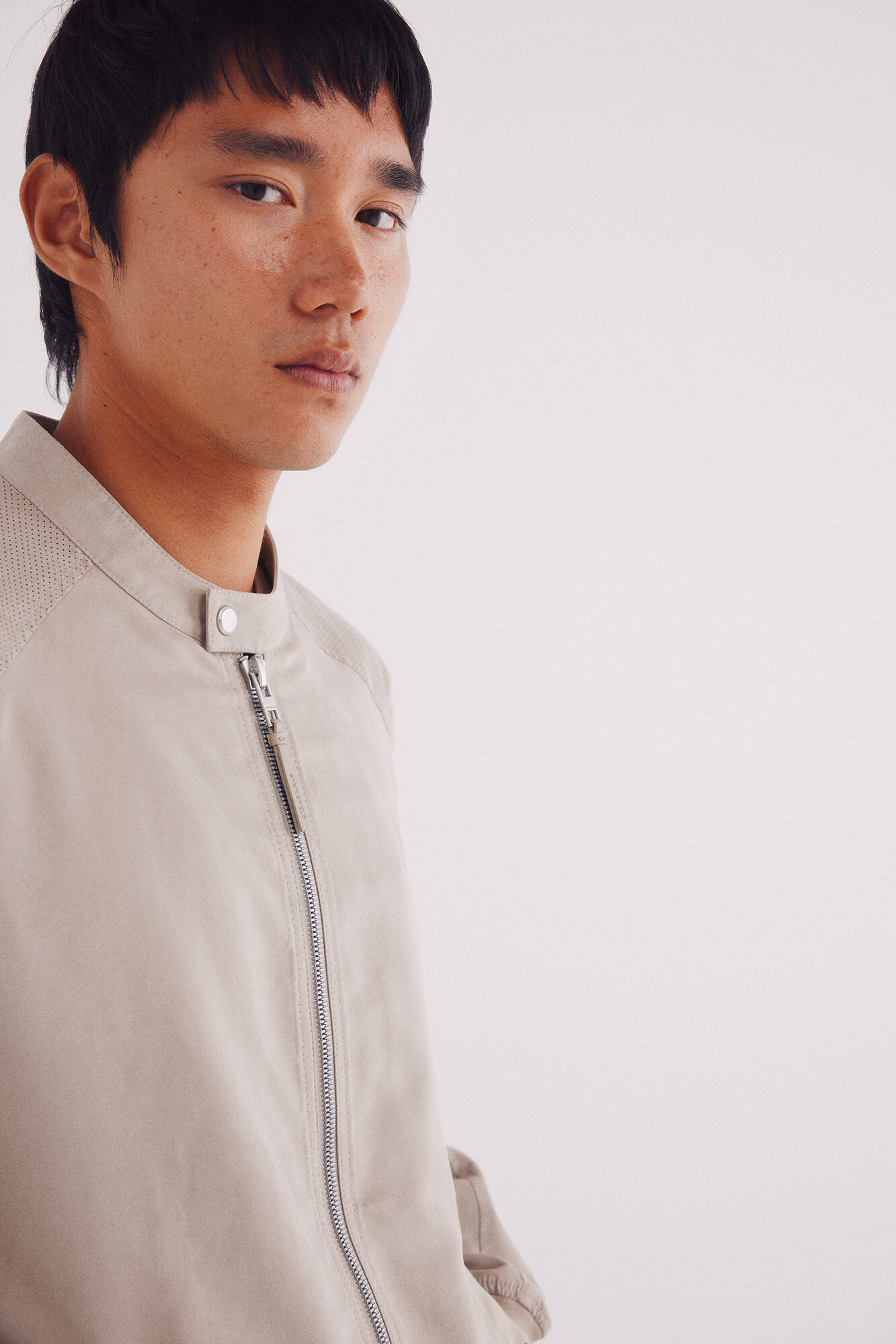 Springfield Micro-perforated suede effect jacket