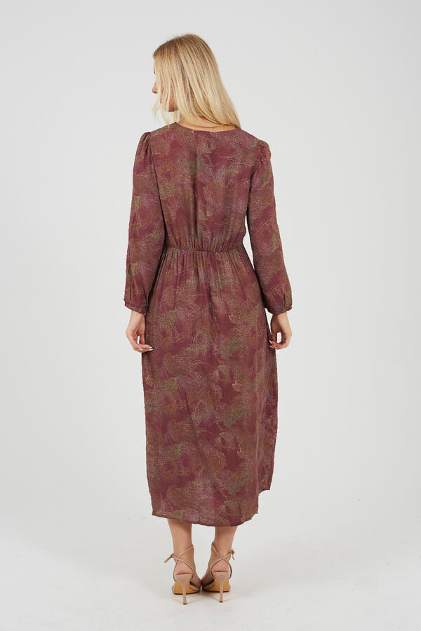 Brave Soul Long print dress Bordo