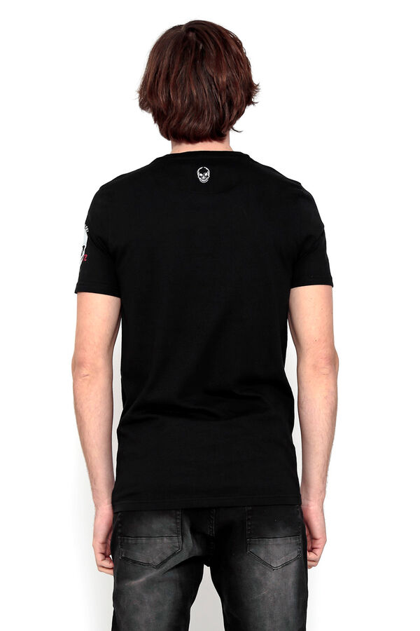 Springfield Camiseta calavera manga corta negro