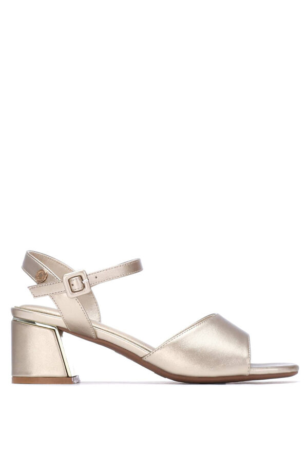 Refresh Metallic heeled sandals printed