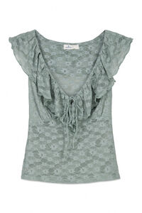 Springfield Top com folhos de renda