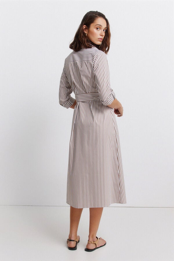 Springfield Shirt midi dress nude