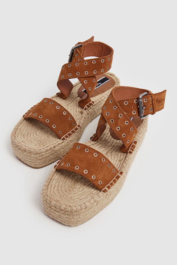 Springfield Suede wedge sandals | Pepe Jeans brown