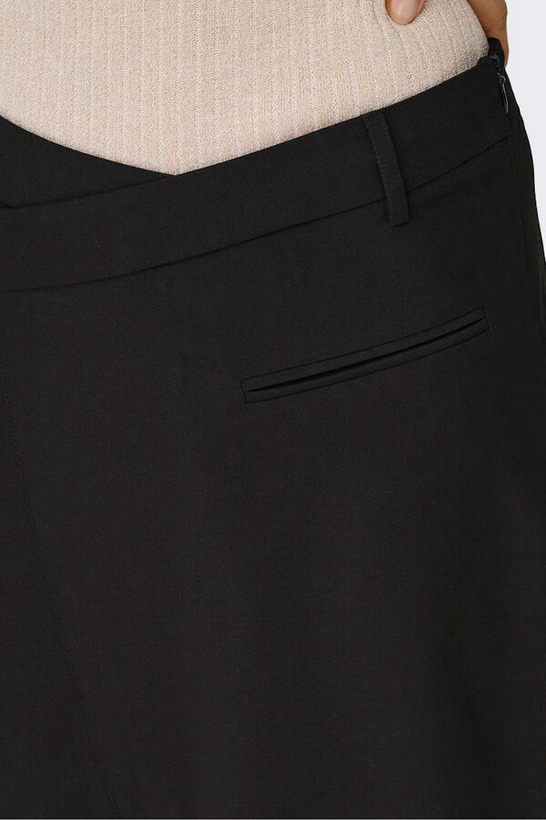 Only Falda midi abertura negro