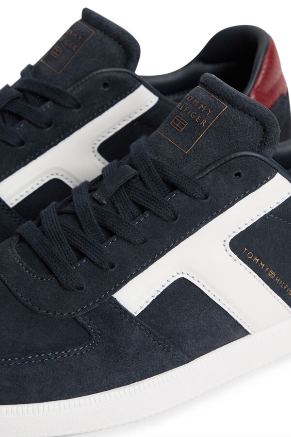Tommy Jeans Leather panelled casual sneaker blue
