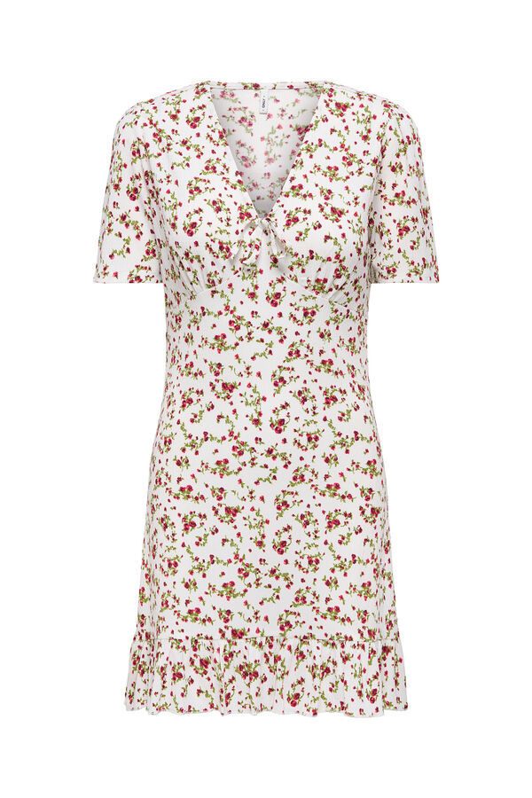 Only Vestido corto estampado floral blanco