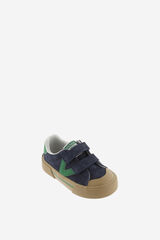 Victoria Kids Zapatillas deportivas de ni&ntilde;os de serraje con piezas de color en contraste y tiras adherentes azul