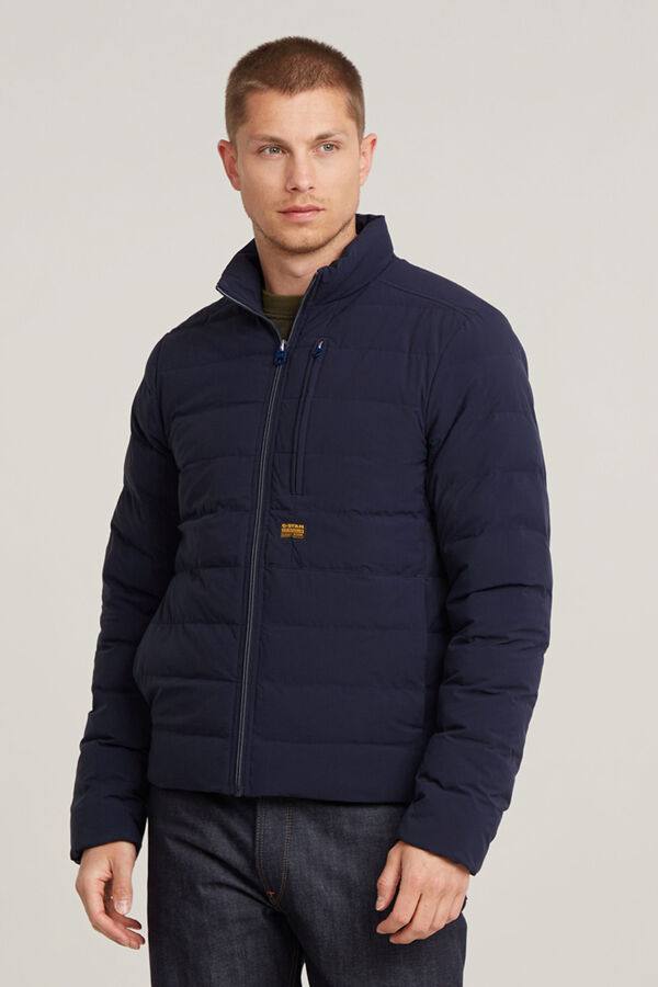 G-STAR Jaqueta acolchoada com fecho de fecho-&eacute;clair azul