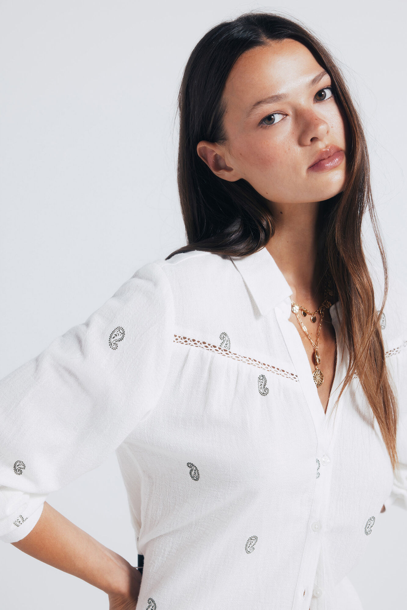 Springfield Camisa bordados lace