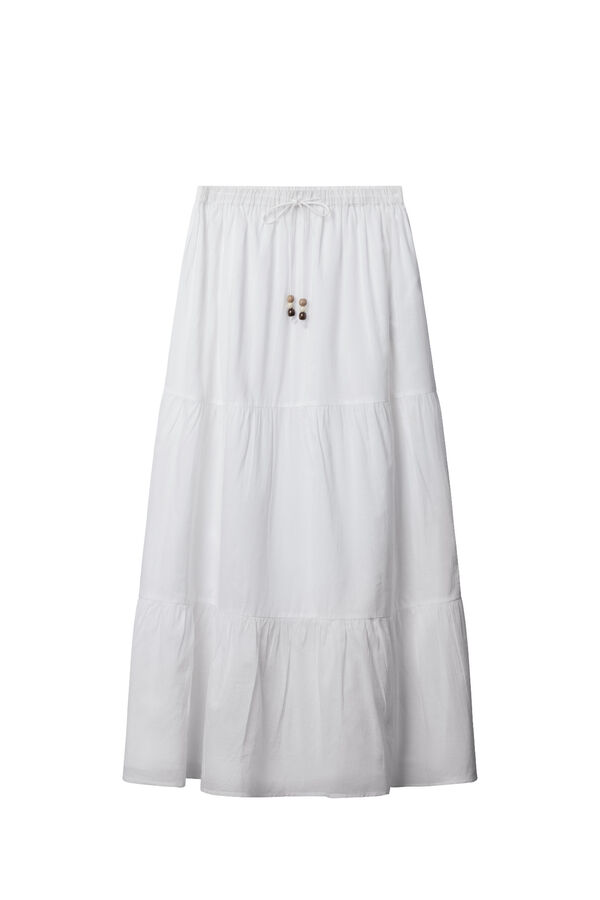 Springfield Saia midi com folhos branco