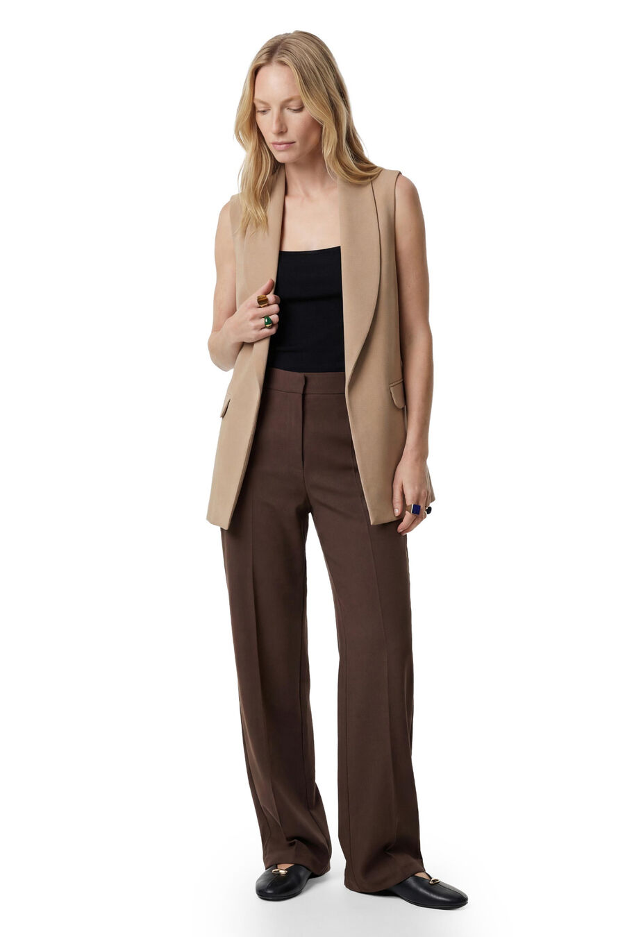 Chaleco tipo blazer largo