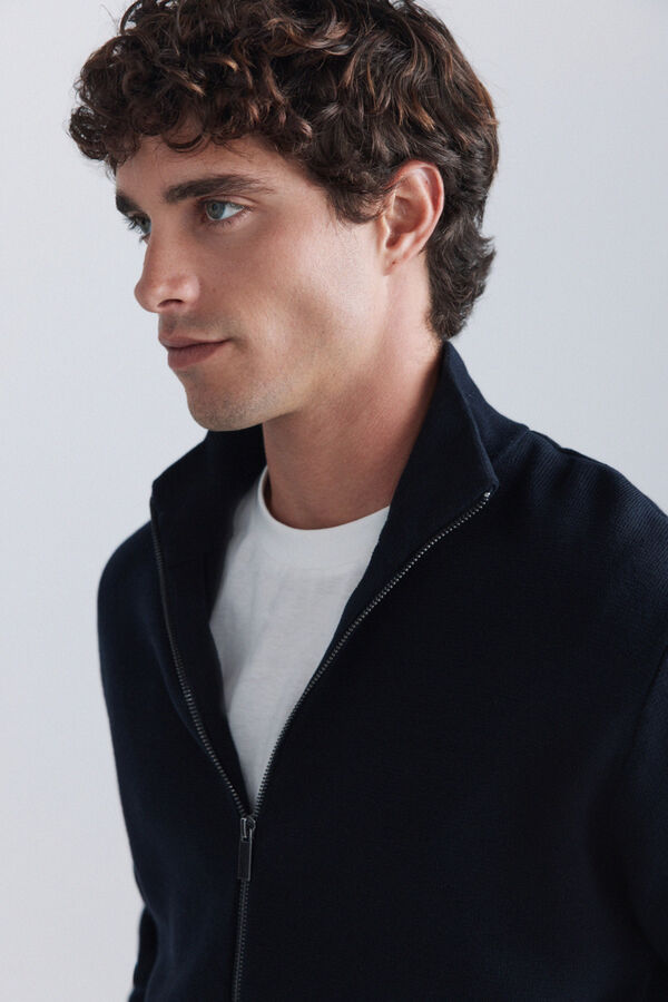 Springfield Zip fastening Milano cardigan blue