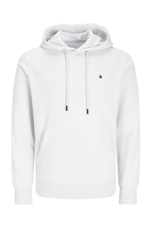 Jack & Jones Sudadera con capucha felpa lisa blanco