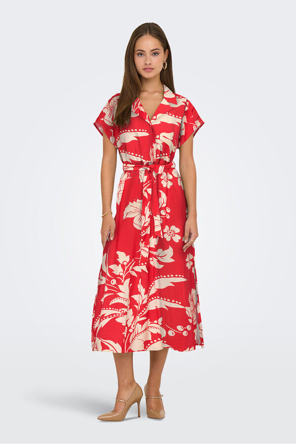 JDY Midi shirt dress burgundy