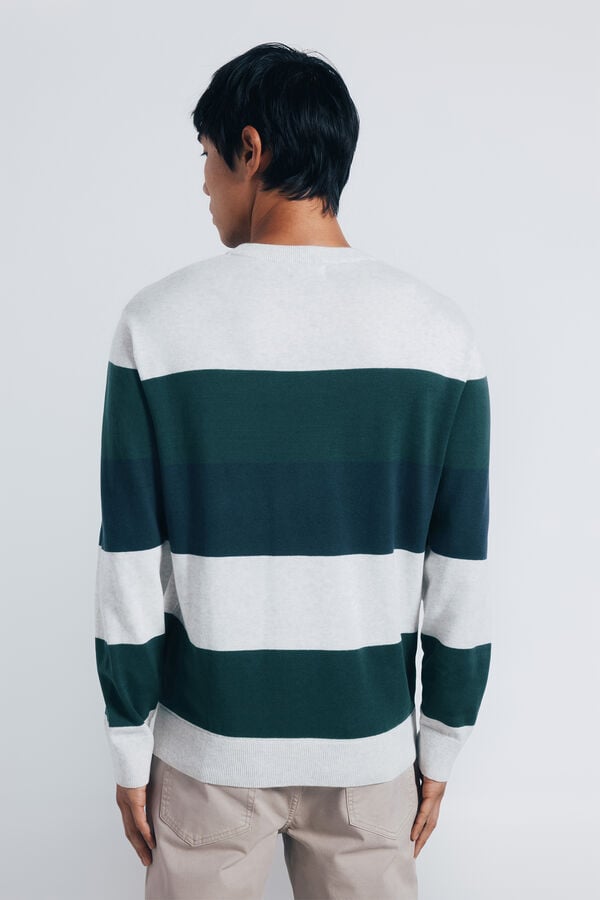 Springfield Color block striped jersey green