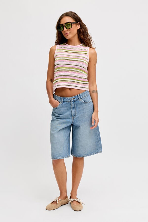 Jack & Jones Bermuda denim wide azul