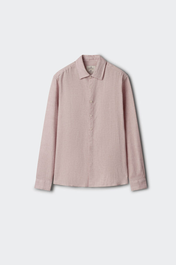 Springfield Chemise fil &agrave; fil en lin et viscose rouge