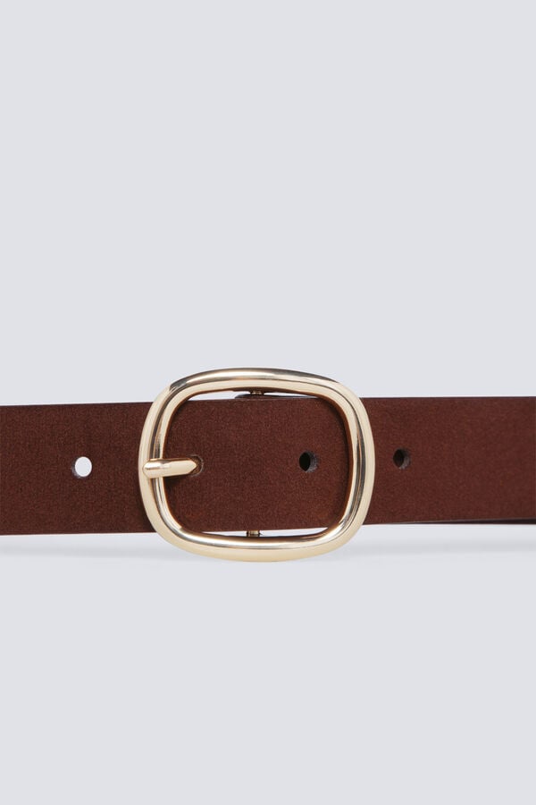 Springfield Oval buckle belt nude